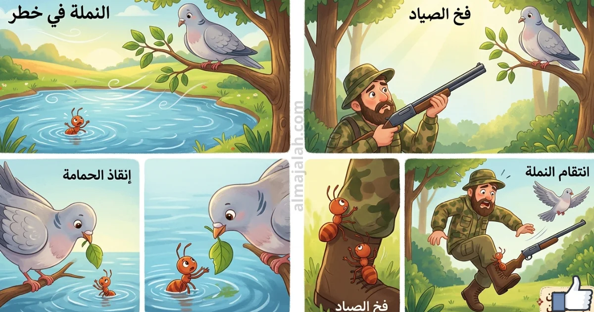 قصة الحمامة والنملة