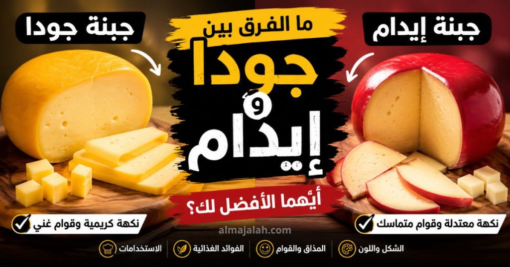 الفرق بين جبنة جودا وإيدام: المذاق، القوام، الفوائد والاستخدامات وأيهما أفضل؟ 1 الفرق بين جبنة جودا وإيدام